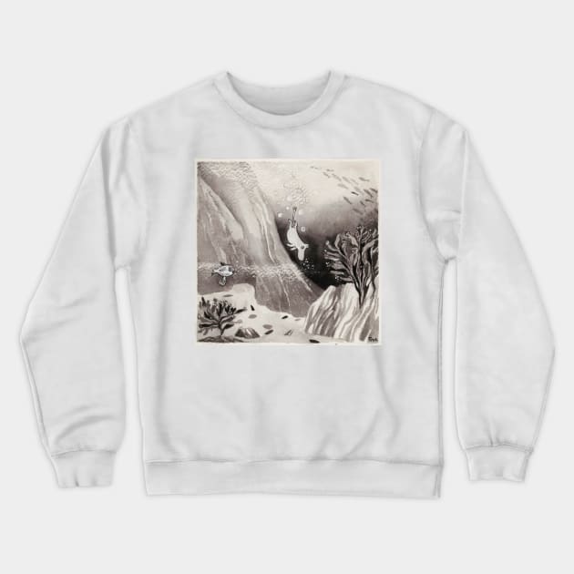 illustration for the book comet in moominland - tove jansson Crewneck Sweatshirt by Bequeat